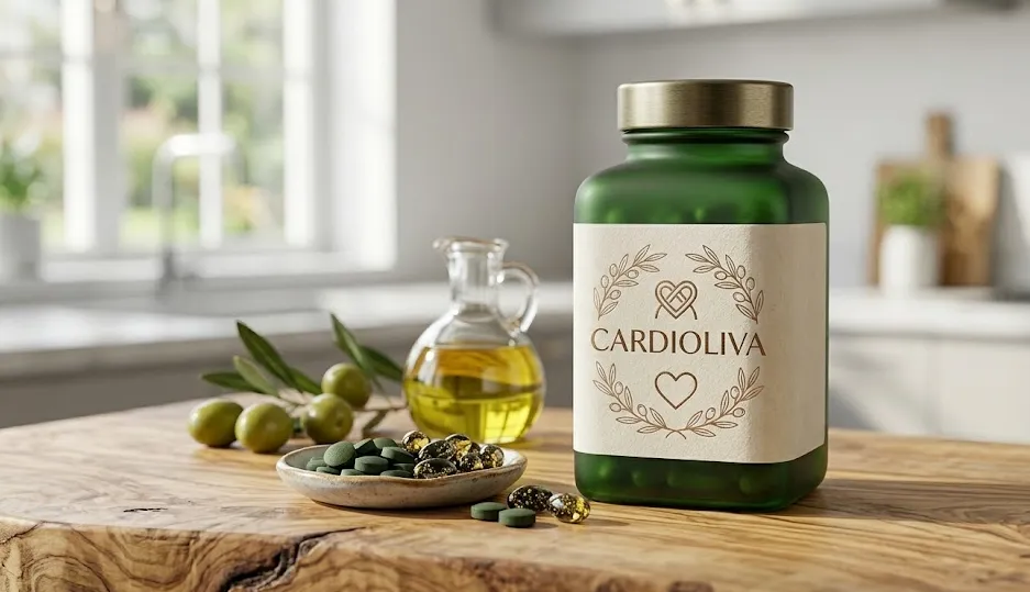 Cardioliva supplement packaging on a neutral background